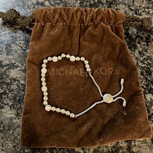 Michael Kors “blush rush silver-tone bead bracelet”